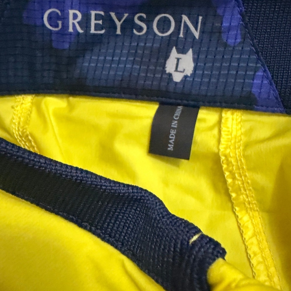 Greyson Colorblock Trailwolf Jacket Men Large Yellow Blue Ripstop Windbreaker - Picture 8 of 12